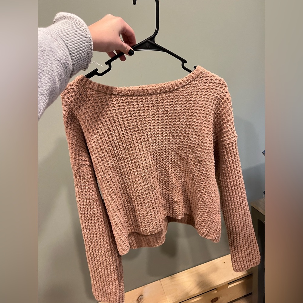 Fuzzy pink sweater